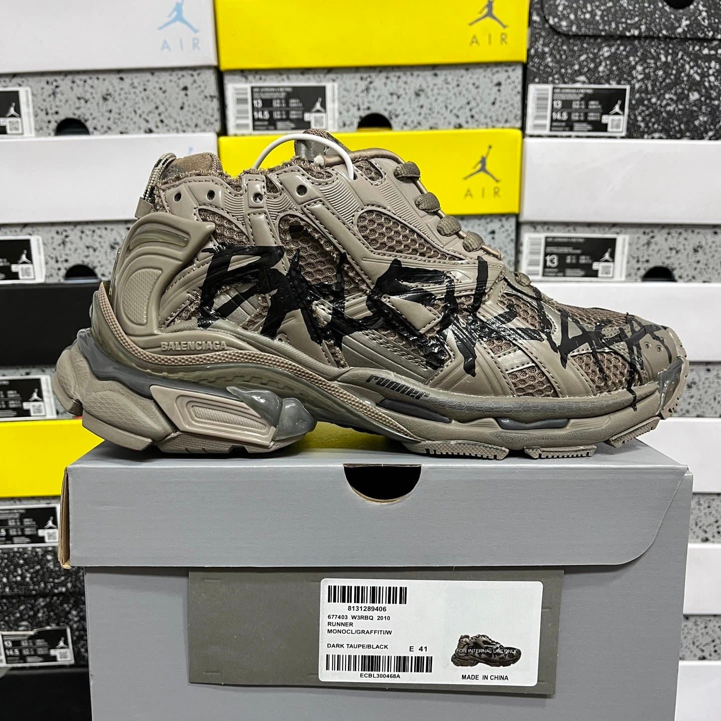 Balenciaga Speed Trainer Multicolor — 2010棕色涂鸦35-46