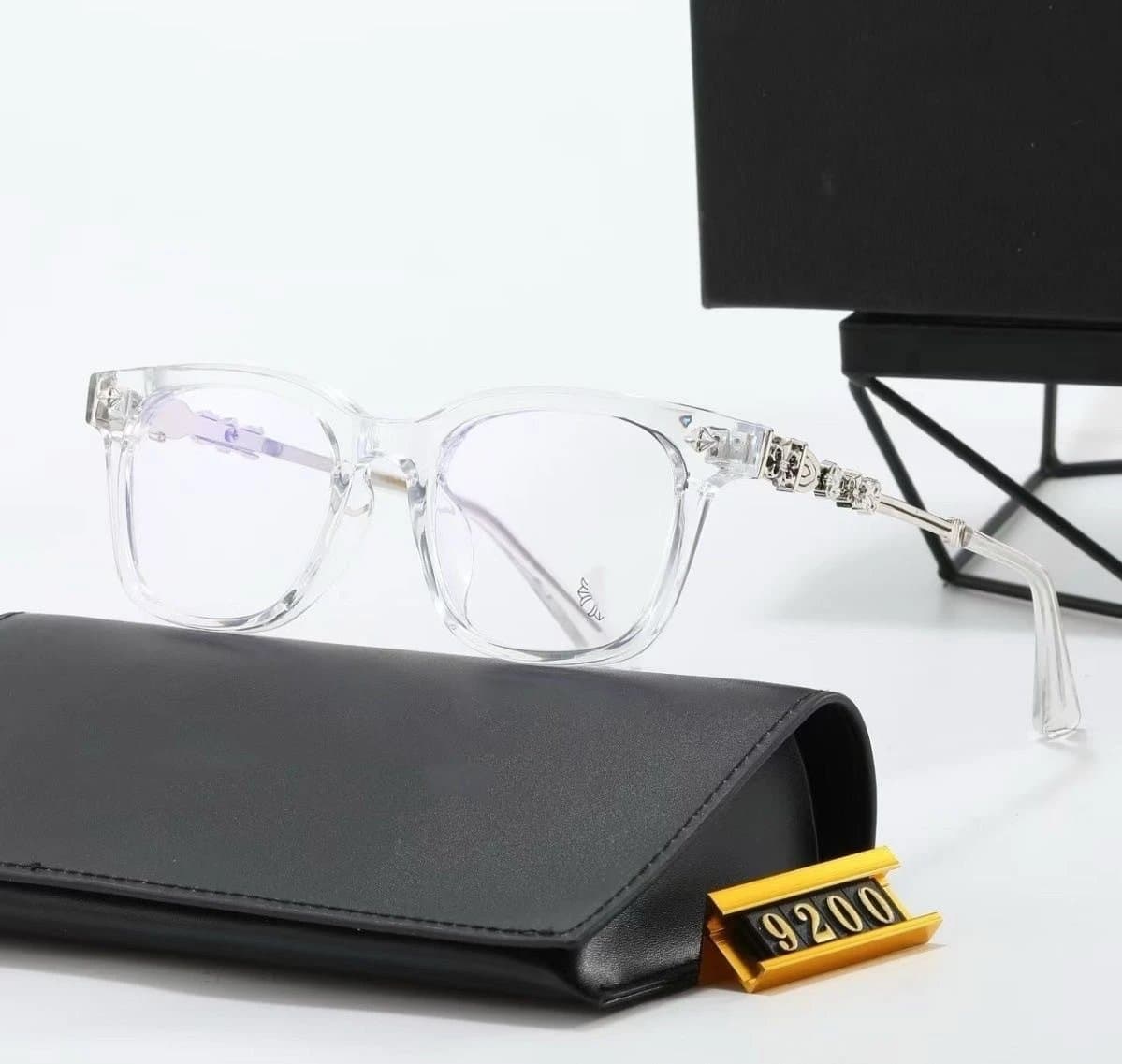 Eyeglasses Chrome Hearts Logo Temples — 9200-透明银