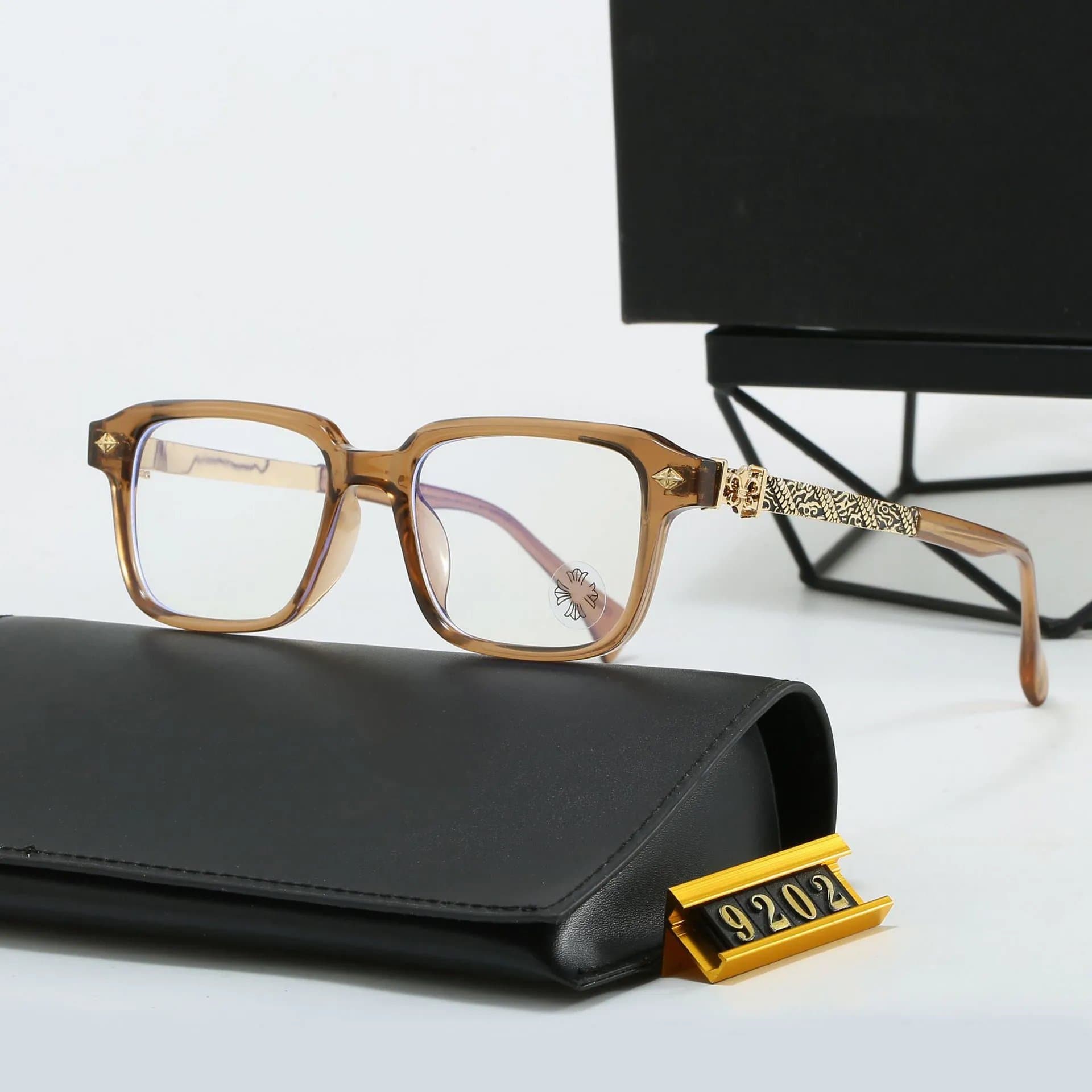 Eyeglasses Chrome Hearts Logo Temples — 冷茶框