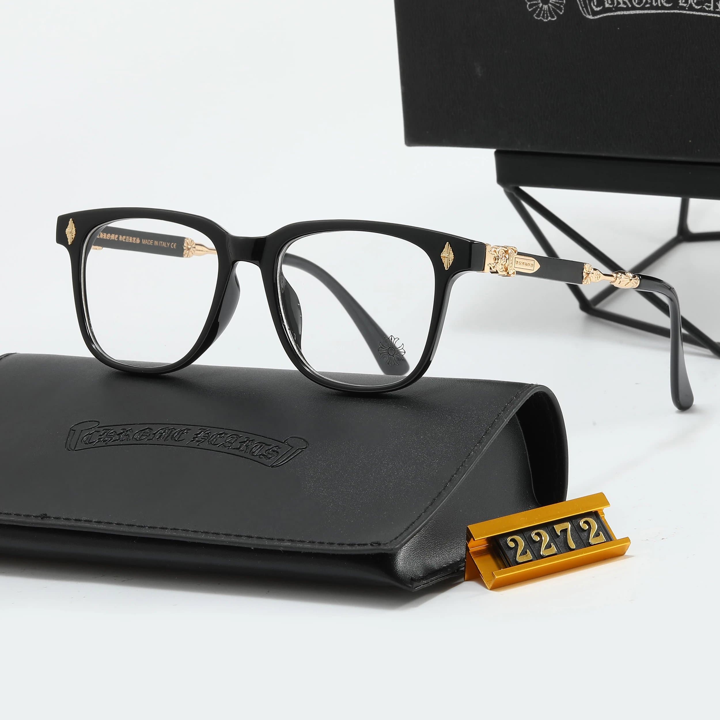 Eyeglasses Chrome Hearts Logo Temples — 2272-黑金框