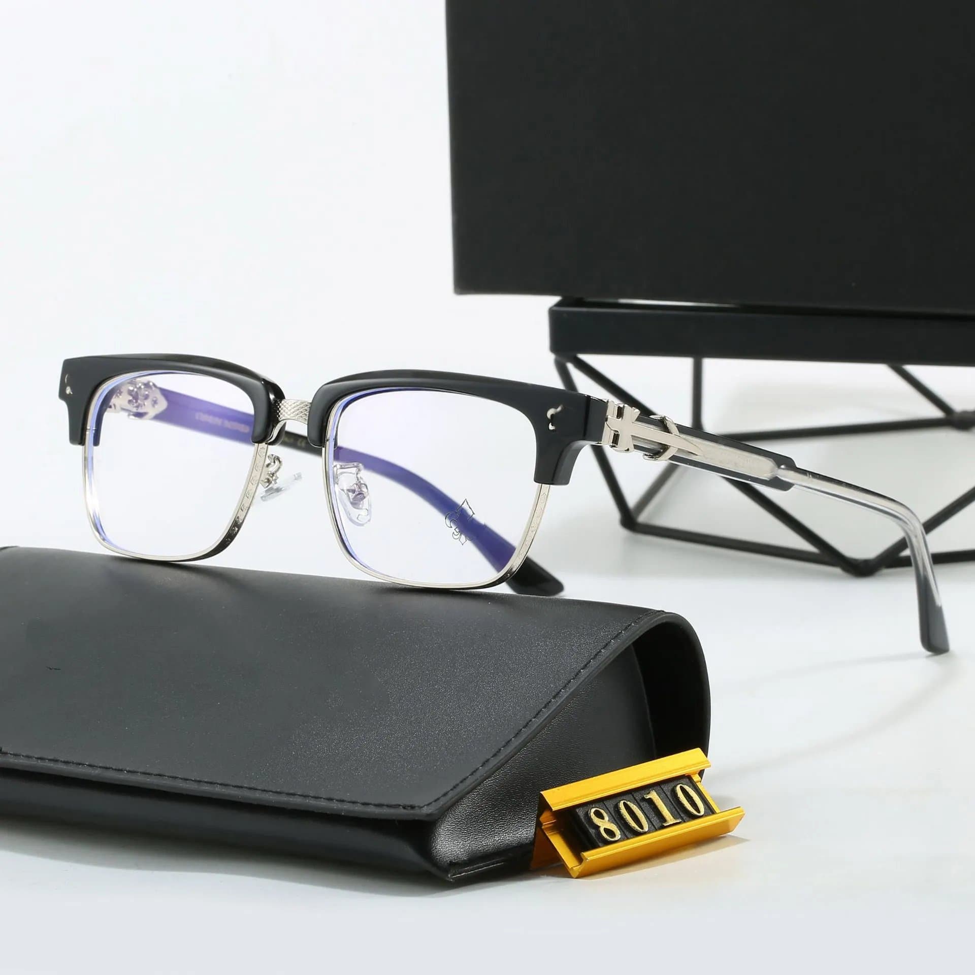Chrome Hearts Eyeglasses Cross Motif Acetate Metal Frame