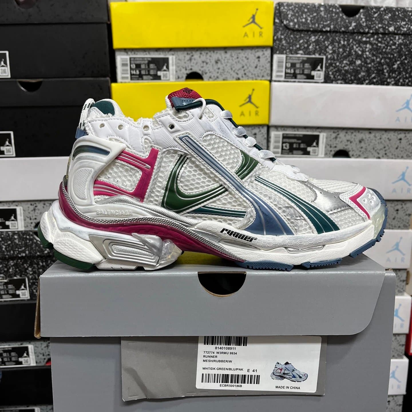 Balenciaga Speed Trainer Multicolor — 9934粉绿蓝白