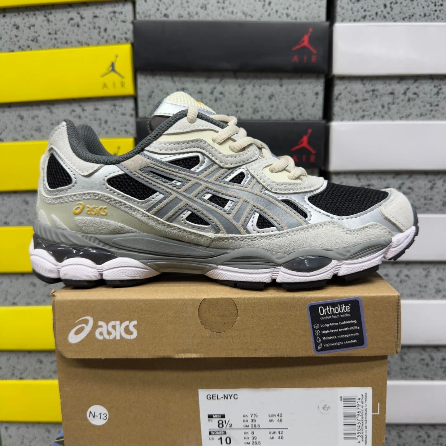 Asics GEL-NYC Silver Yellow — 黑色 灰色
