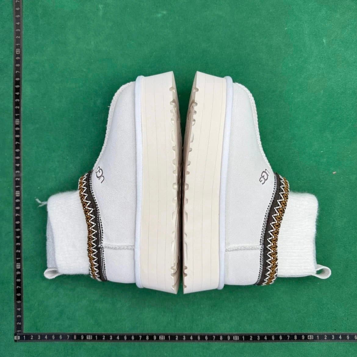 UGG Platform Slipper Woven Trim — 5号白色