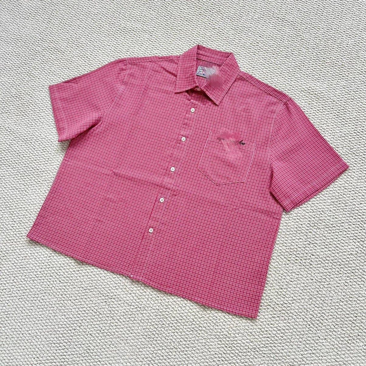 Short-Sleeve Button-Up Shirt Checkered
